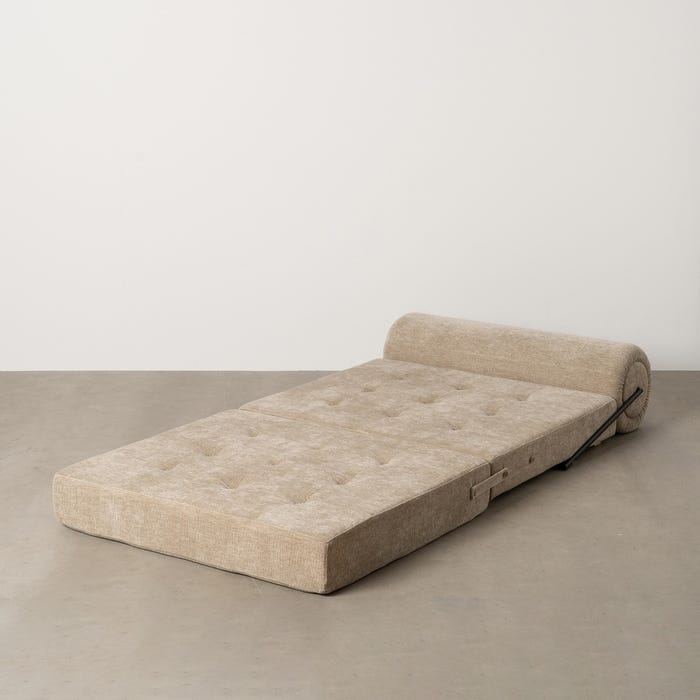 Beige Fabric-Wood Sofa Living Room 89 X 101 X 71 Cm