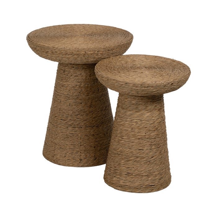 Mesa Lateral de Corda Natural Sala de Estar 41 X 41 X 51 Cm