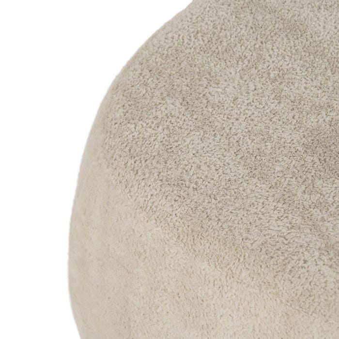 Beige Fabric Pouf Living Room 60 X 60 X 33 Cm