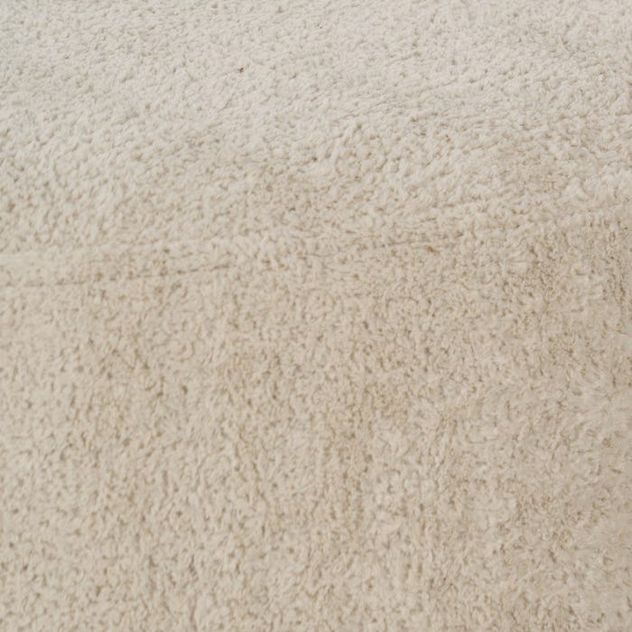 Beige Fabric Pouf Living Room 60 X 60 X 33 Cm