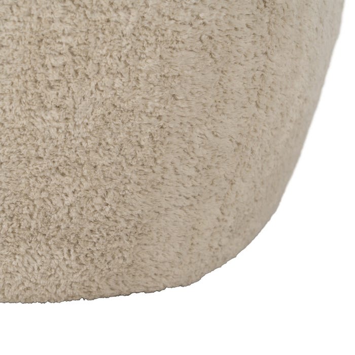 Beige Fabric Pouf Living Room 60 X 60 X 33 Cm
