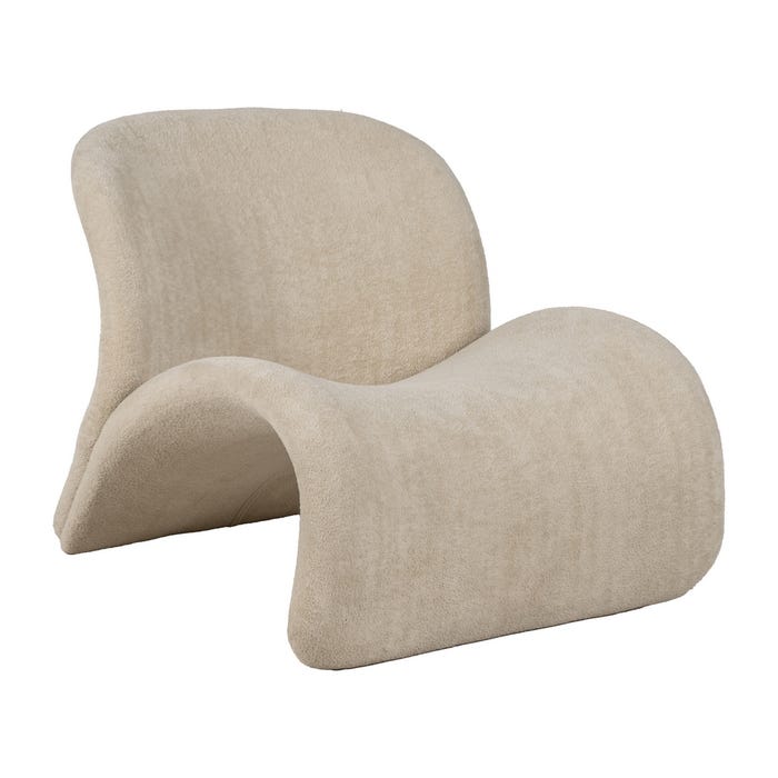Beige Fabric Living Room Armchair 78 X 90 X 80 Cm
