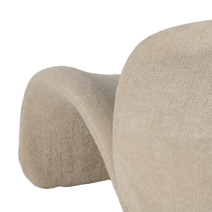 Beige Fabric Living Room Armchair 78 X 90 X 80 Cm
