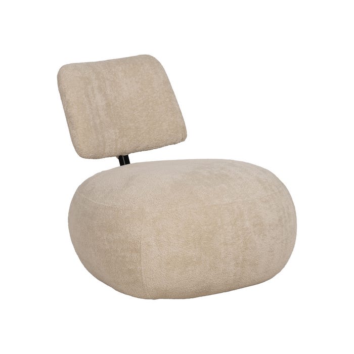 Beige Fabric Living Room Armchair 67 X 73 X 67 Cm