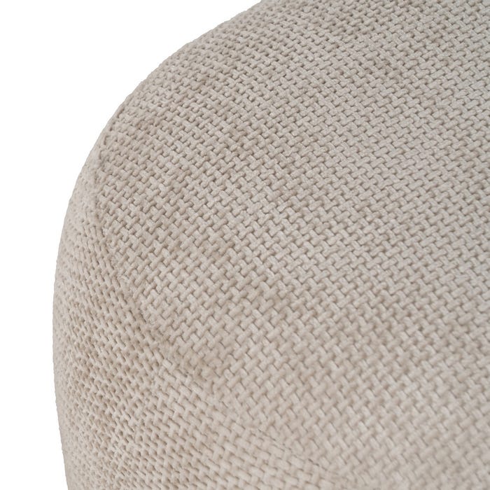 Beige Fabric Pouf Living Room 53 X 41 X 38 Cm