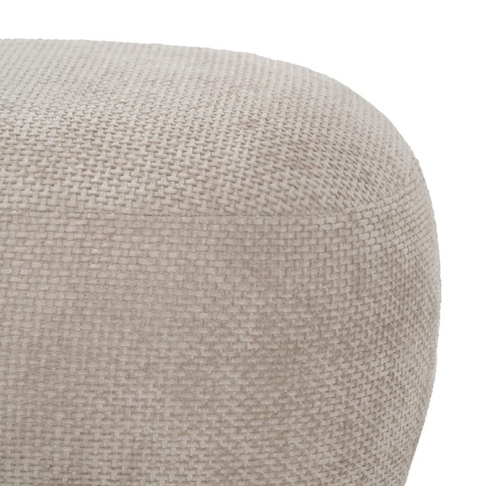 Beige Fabric Pouf Living Room 53 X 41 X 38 Cm