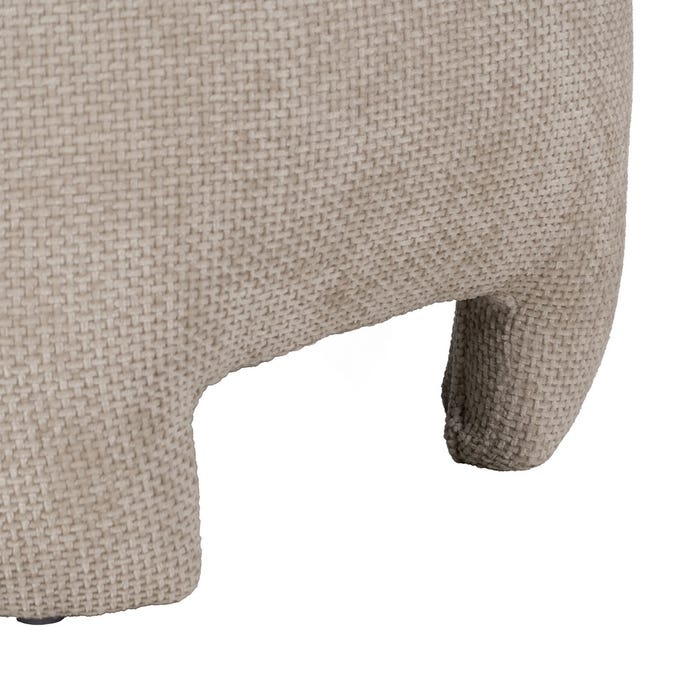 Beige Fabric Pouf Living Room 53 X 41 X 38 Cm