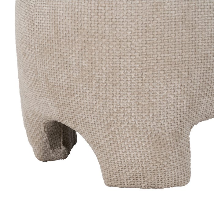 Beige Fabric Pouf Living Room 53 X 41 X 38 Cm