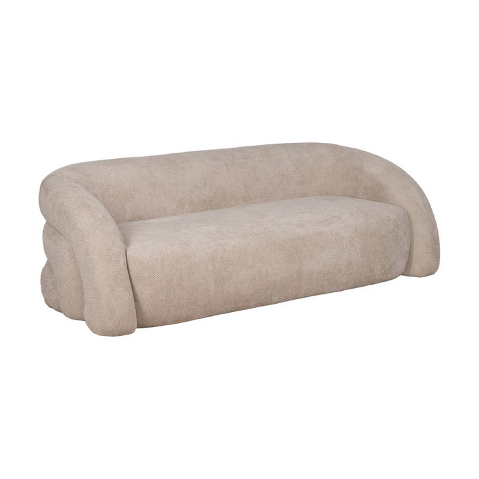 Beige Fabric Living Room Sofa 200 X 89 X 61 Cm