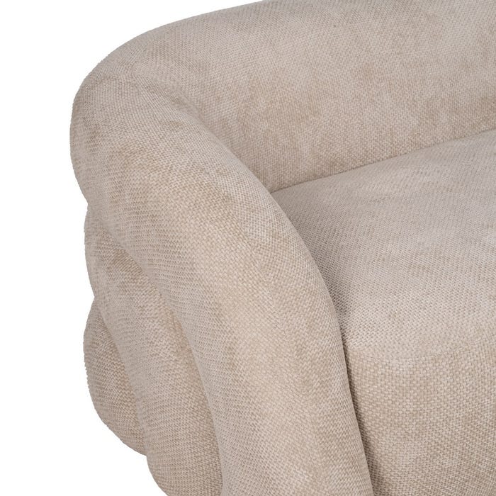 Beige Fabric Living Room Sofa 200 X 89 X 61 Cm