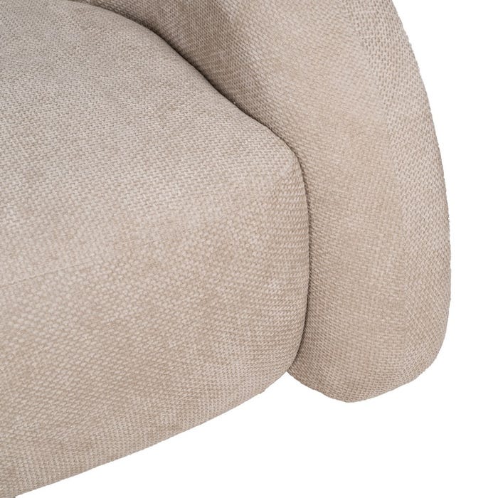 Beige Fabric Living Room Sofa 200 X 89 X 61 Cm