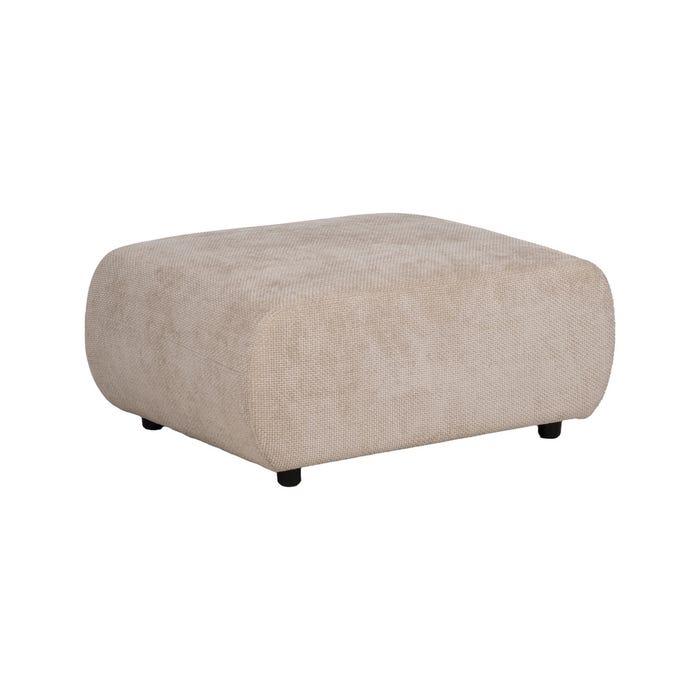 Beige Fabric Pouf Living Room 66 X 87 X 39 Cm
