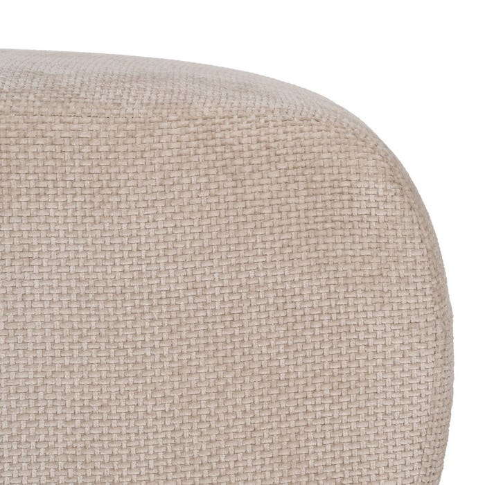 Beige Fabric Pouf Living Room 66 X 87 X 39 Cm