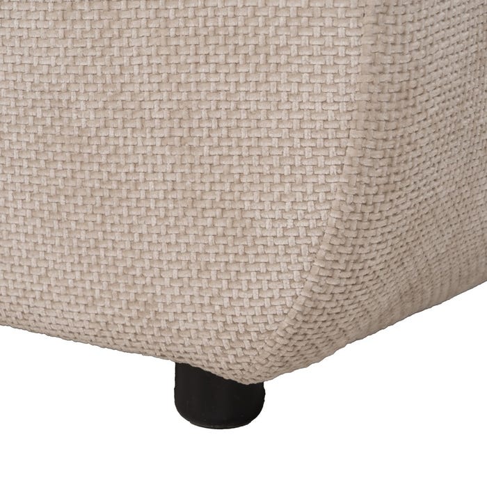 Beige Fabric Pouf Living Room 66 X 87 X 39 Cm