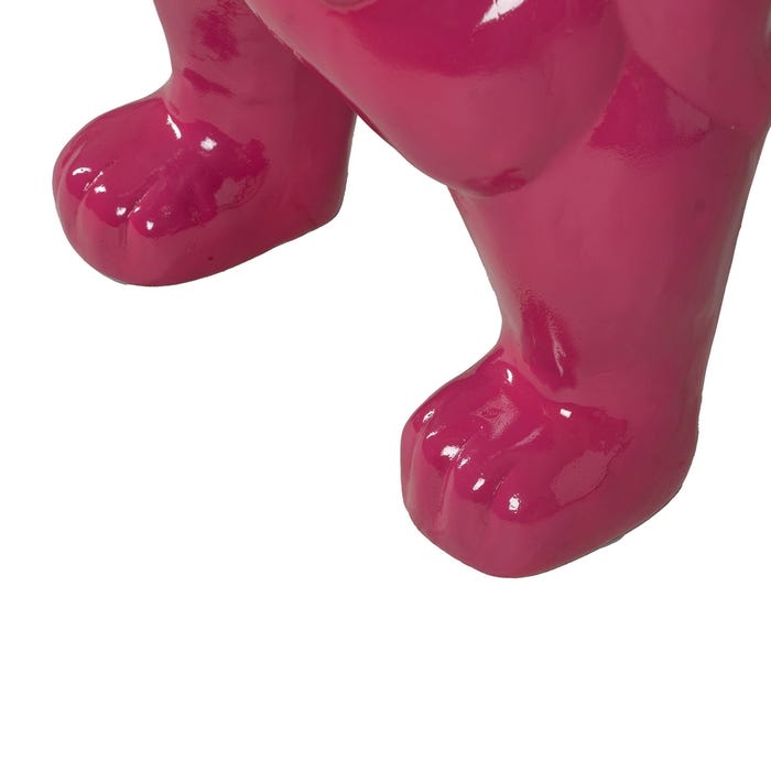 Figura de Bull Dog Resina Fúcsia 88 X 38 X 63 Cm