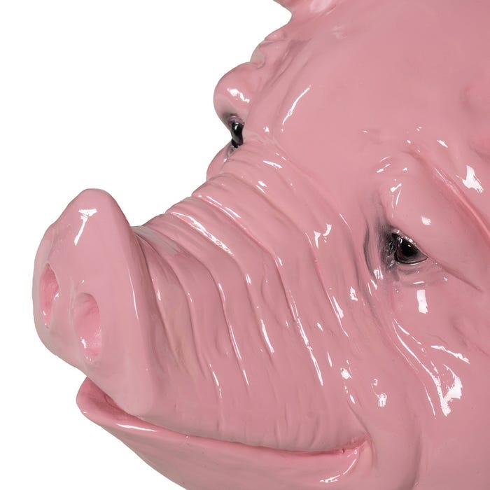 Figura de resina de porco rosa 95 x 59 x 79 cm