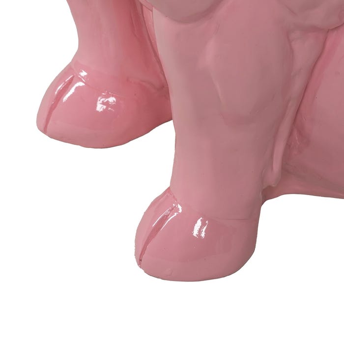 Figura de resina de porco rosa 95 x 59 x 79 cm