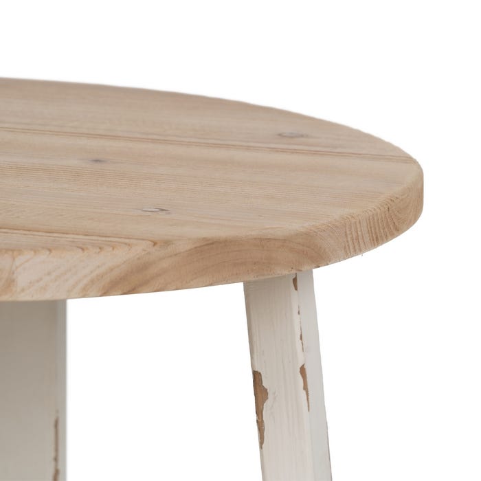 Natural-White Center Table 60 X 60 X 45 Cm