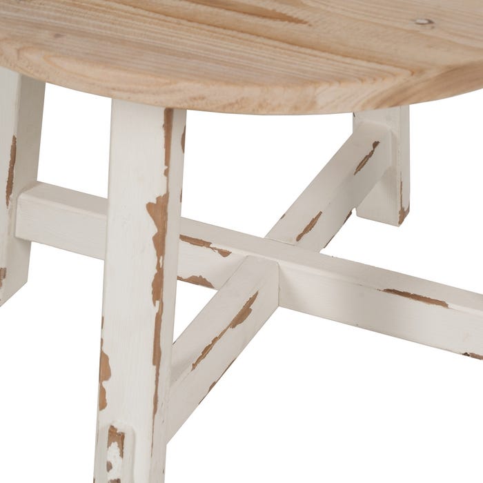 Natural-White Center Table 60 X 60 X 45 Cm
