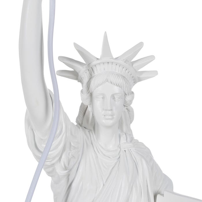 Lámpara Mesa Estatua Blanco Resina 18,50 X 17 X 57 Cm