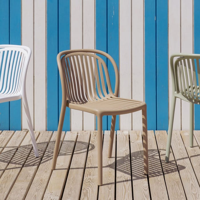 Beige Polypropylene Contract Chair 51 X 57 X 78 Cm