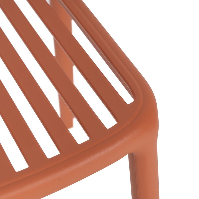Terracotta Polypropylene Contract Chair 51 X 57 X 78 Cm