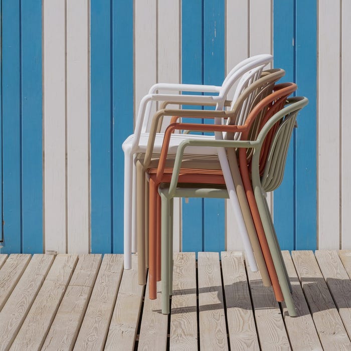 Green Polypropylene Contract Chair 57 X 57 X 78 Cm