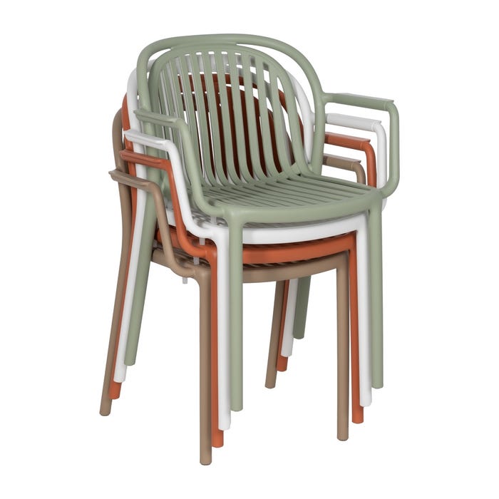 Green Polypropylene Contract Chair 57 X 57 X 78 Cm