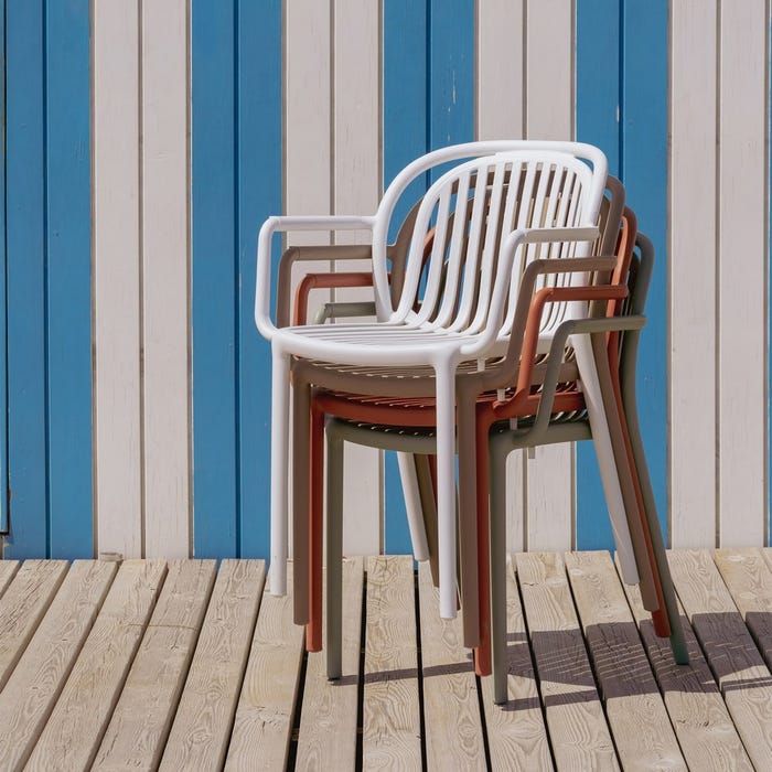 Beige Polypropylene Contract Chair 57 X 57 X 78 Cm