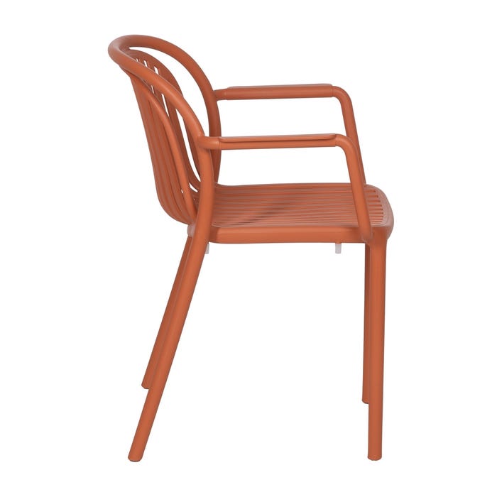 Terracotta Polypropylene Contract Chair 57 X 57 X 78 Cm