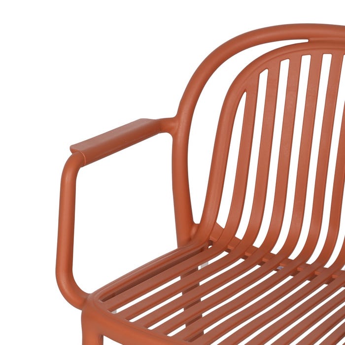 Terracotta Polypropylene Contract Chair 57 X 57 X 78 Cm