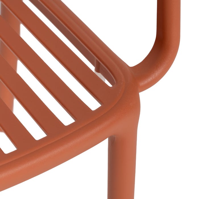Terracotta Polypropylene Contract Chair 57 X 57 X 78 Cm