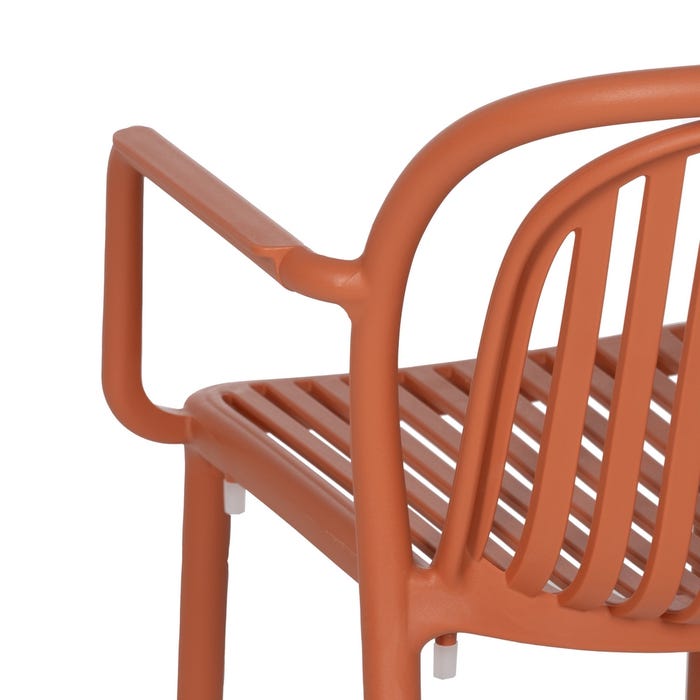 Terracotta Polypropylene Contract Chair 57 X 57 X 78 Cm