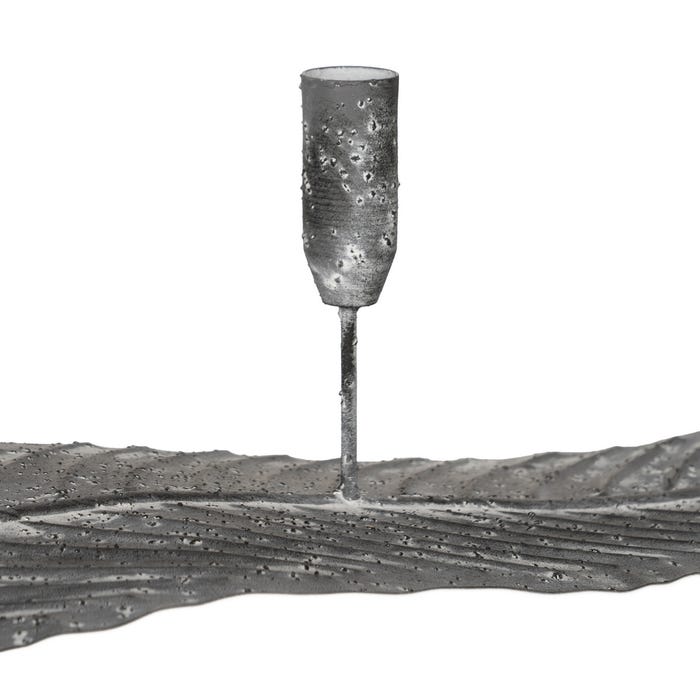 Decoração de castiçal de metal cinza 62 x 15 x 17 cm