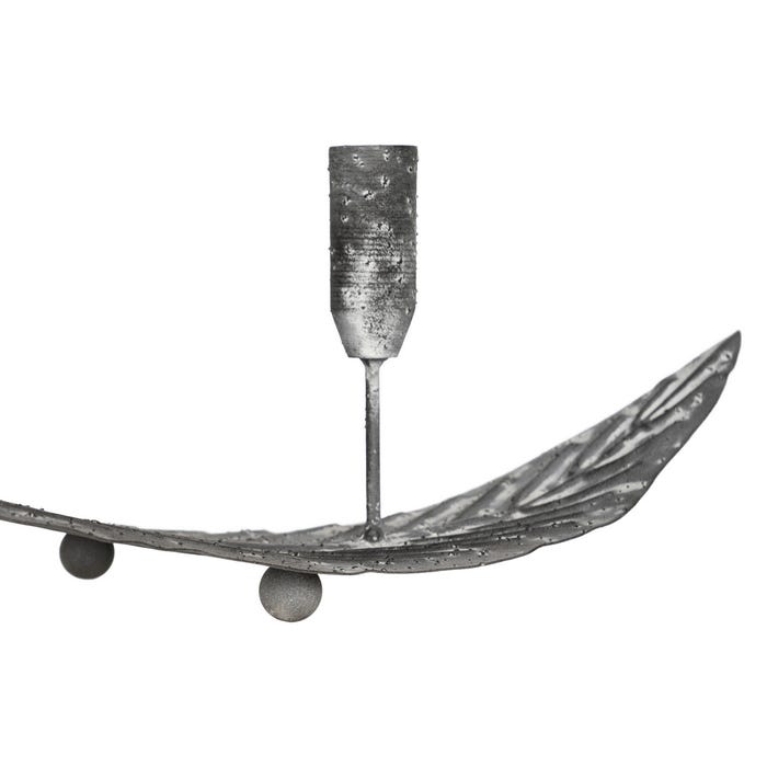 Decoração de castiçal de metal cinza 62 x 15 x 17 cm