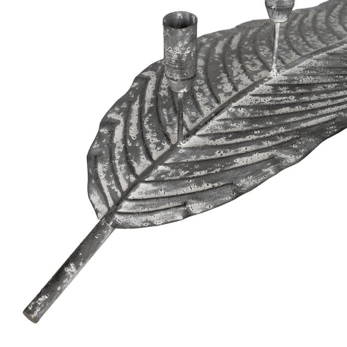 Candelabro Gris Metal Decoración 86 X 20 X 16,50 Cm