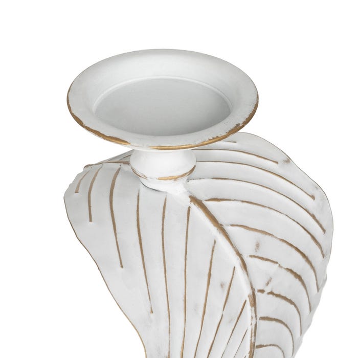 Porta-velas de folha branca decoração de metal 20 x 19 x 92 cm