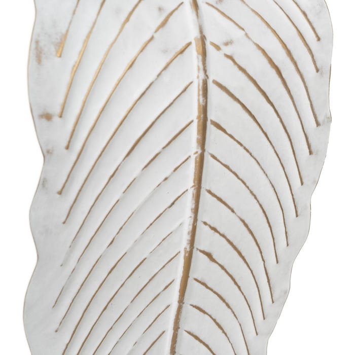 Porta-velas de folha branca decoração de metal 20 x 19 x 92 cm