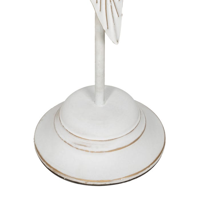 Porta-velas de folha branca decoração de metal 20 x 19 x 92 cm