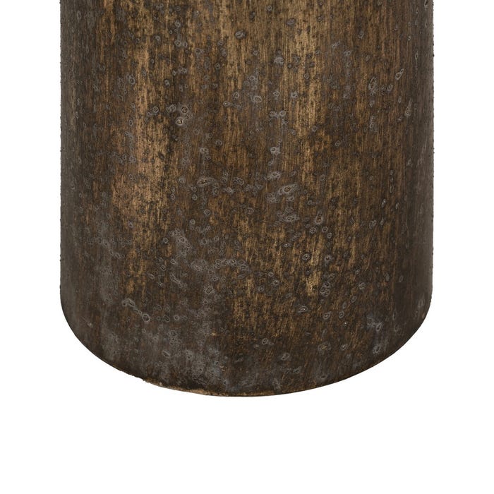 Porta-velas de metal dourado envelhecido 18 x 18 x 65 cm