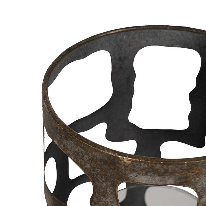 Portavelas Oro Envejecido Metal 18 X 18 X 79 Cm