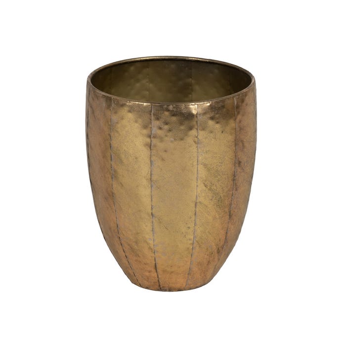 S/3 Maceteros Oro Metal Decoración 36 X 36 X 38,50 Cm