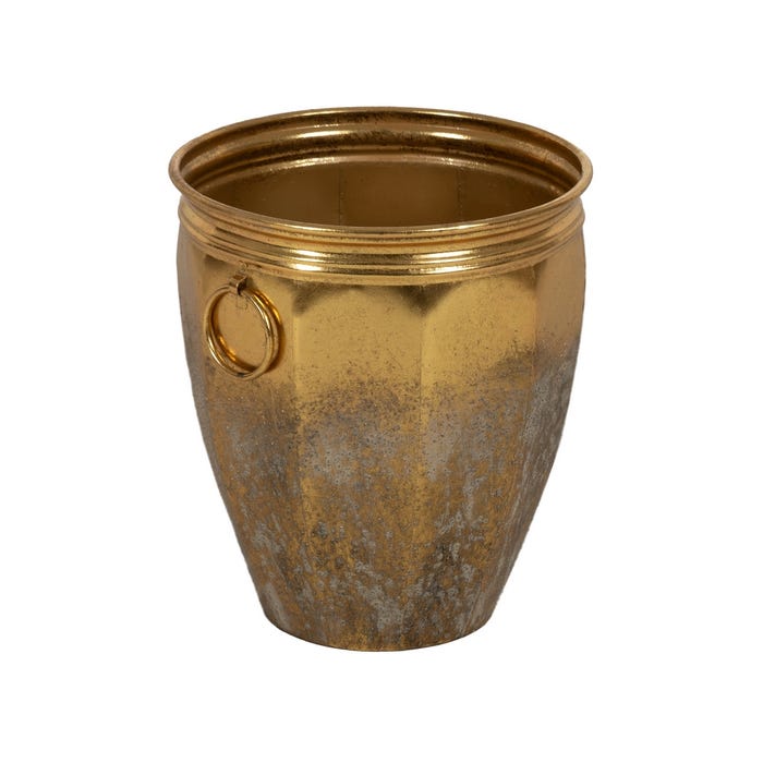 S/3 Maceteros Oro Metal Decoración 41 X 41 X 42,50 Cm