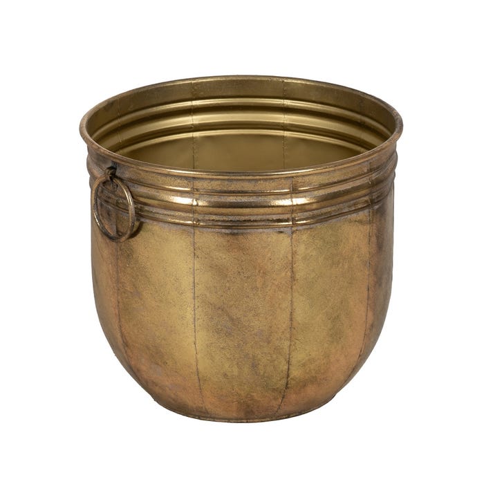Vasos de flores de metal dourado S/3, decoração 38 x 38 x 40,50 cm