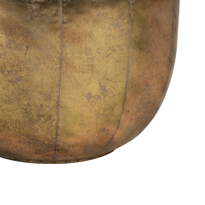 S/3 Maceteros Oro Metal Decoración 38 X 38 X 40,50 Cm