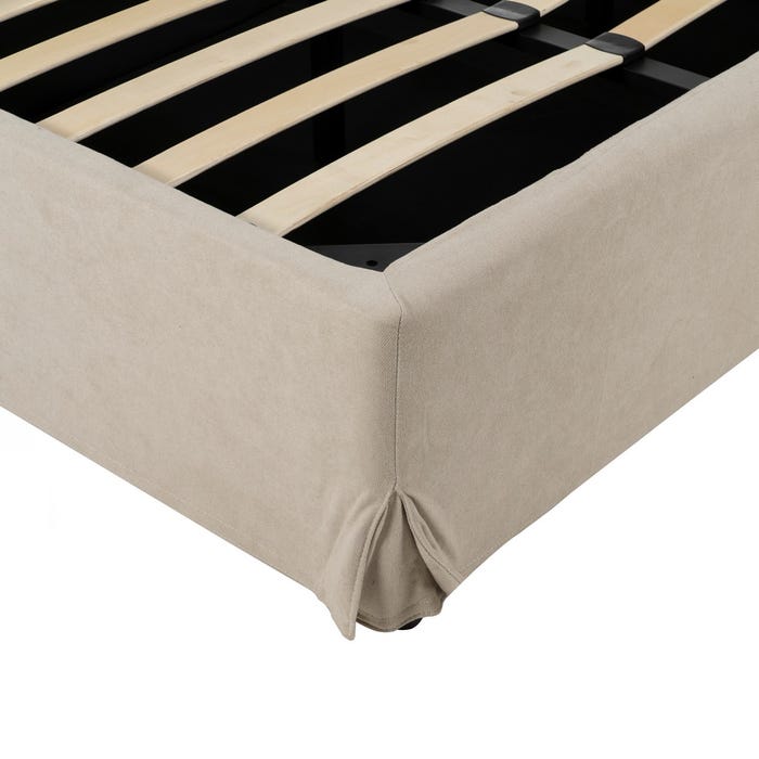 Cama Canapé Beige Tejido Dormitorio 196 X 215 X 96 Cm