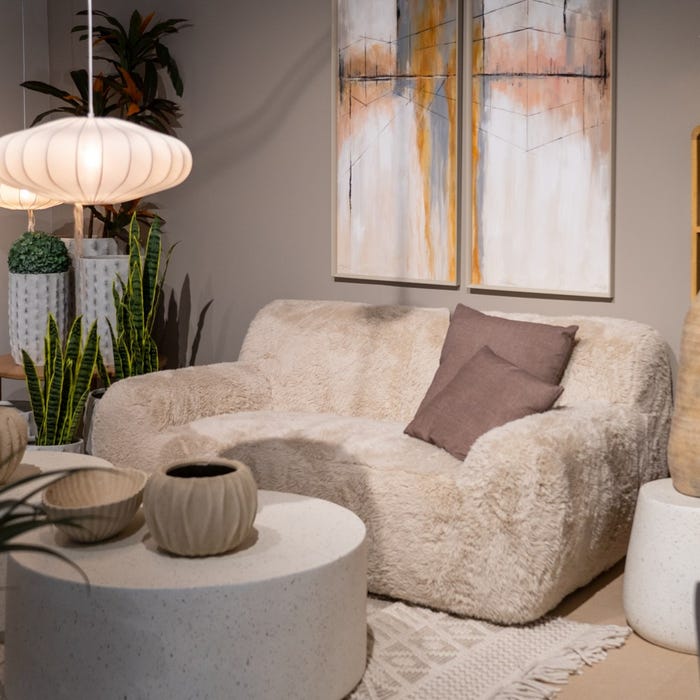 Sofá 2 Plazas Beige Tejido 185 X 107 X 79,50 Cm