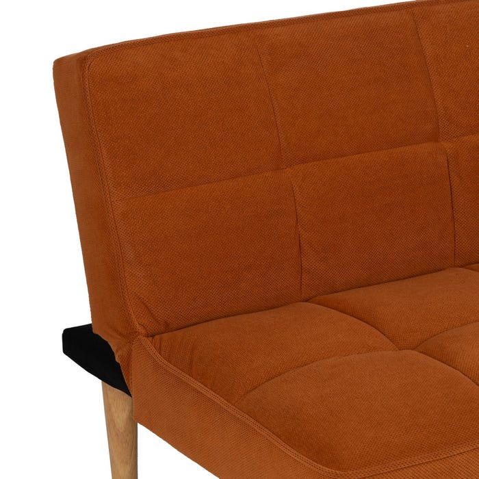 Orange Sofa Bed Wood Decoration 175 X 84 X 73 Cm