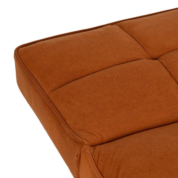 Orange Sofa Bed Wood Decoration 175 X 84 X 73 Cm