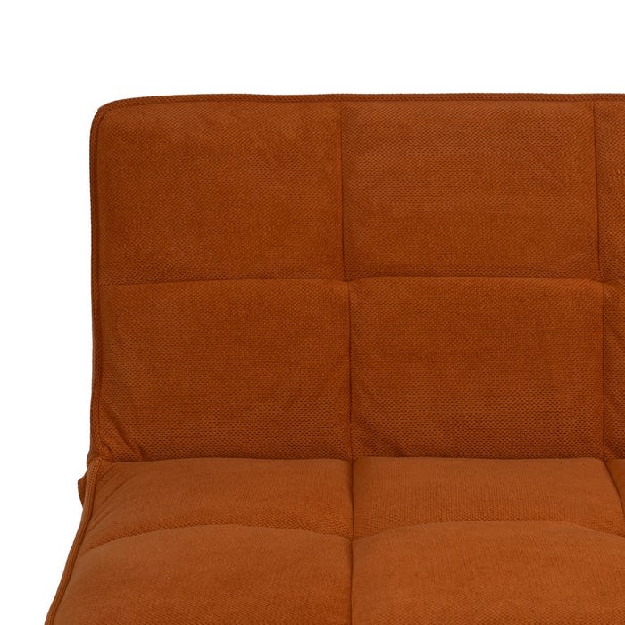 Orange Sofa Bed Wood Decoration 175 X 84 X 73 Cm